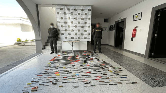 En Villamaría incautaron 727 armas blancas